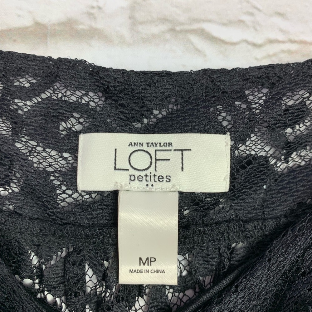 LOFT Ann Taylor Lace Pom Pom Puffy Sleeve Dress MP - Picture 5 of 6